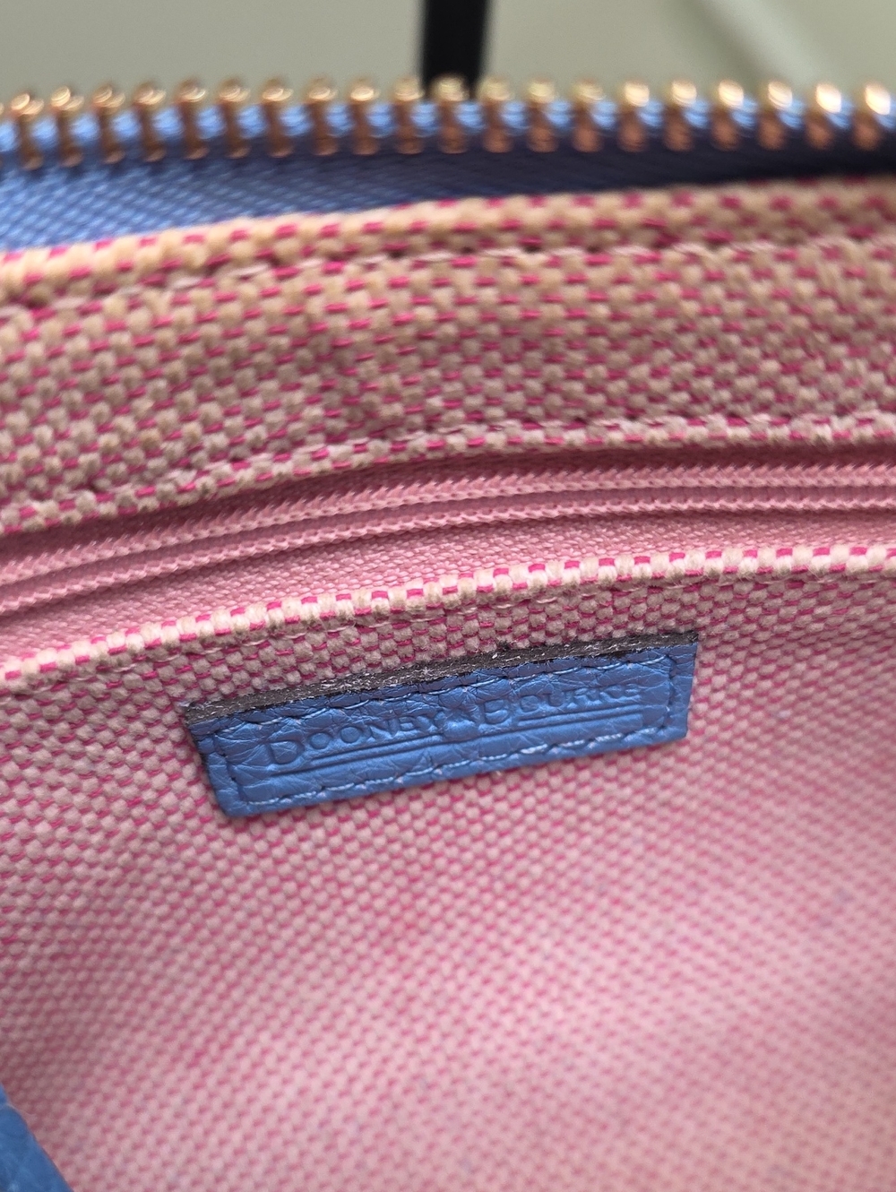 Dooney & Bourke Denim Pebbled Leather Hobo Mini Bag GUC - Picture 10 of 12
